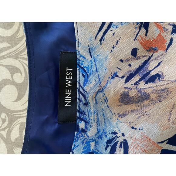 Long Sundress– Blue Peach Tropical Leaf– Y2K Feminine Beachy Resort Summer Party - Picture 5 of 6